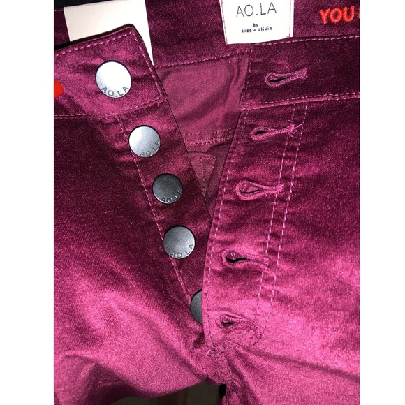 Alice & Olivia STRETCH VELVETHigh Rise Skinny Jeans - Picture 9 of 17